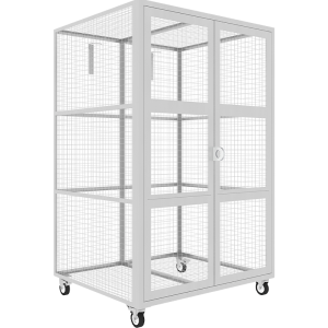 5.08-SFS-BSL-001-bike locker-03 Steel wire mesh bike storage locker with wheels