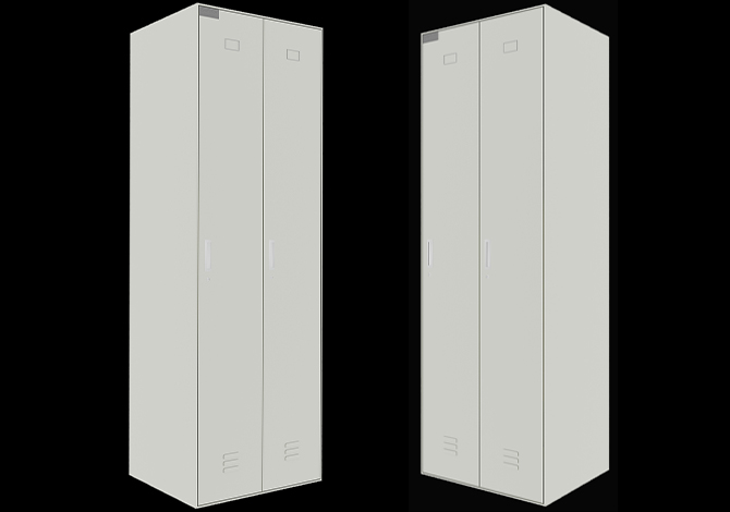 SFS Steel Wardrobe Locker for Storage Clothes with Double Doors in White-SFS-WL-003