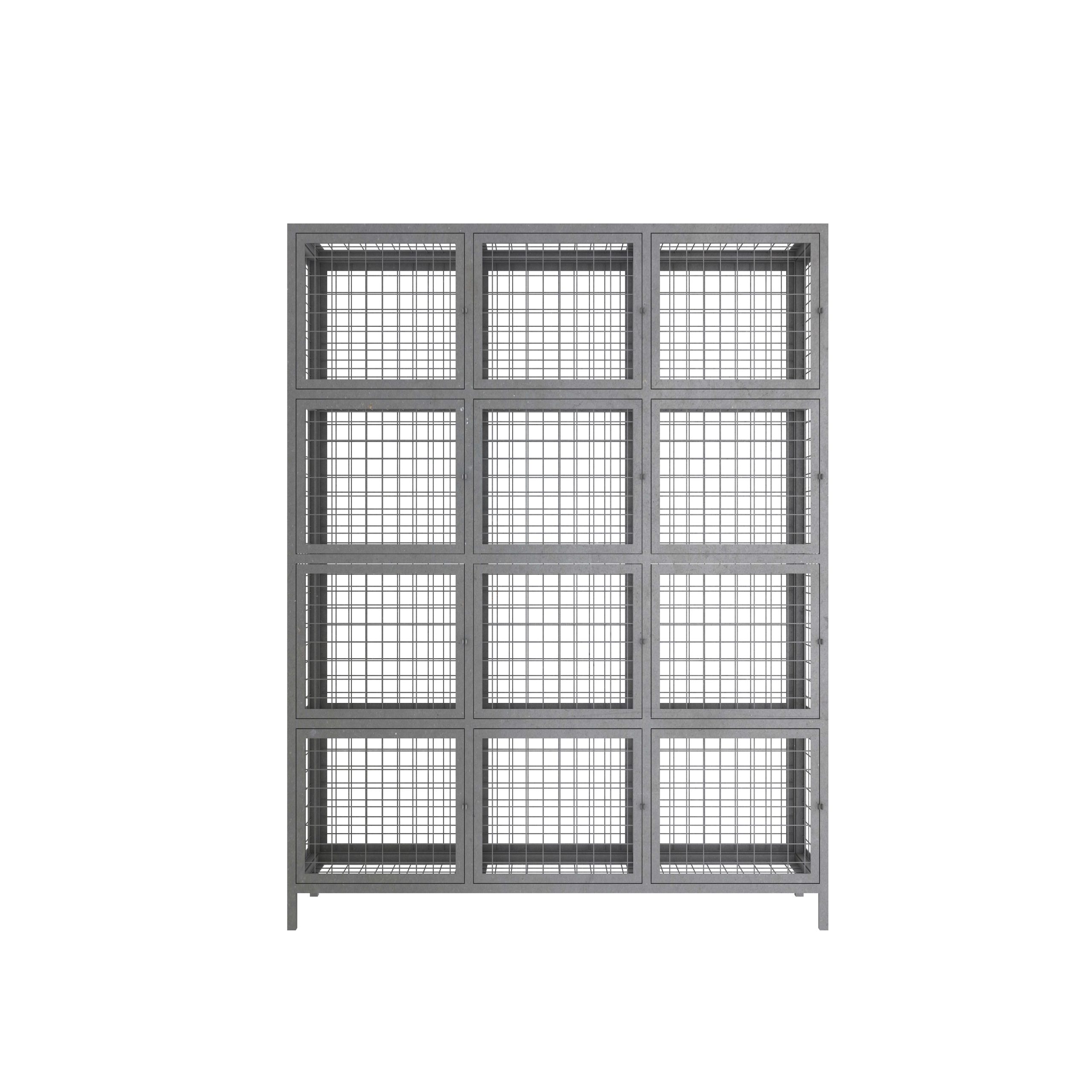 SFS Metal Mesh Locker for Personal Goods or Tools Storage with Twelve Doors in Black-SFS-MSL-010