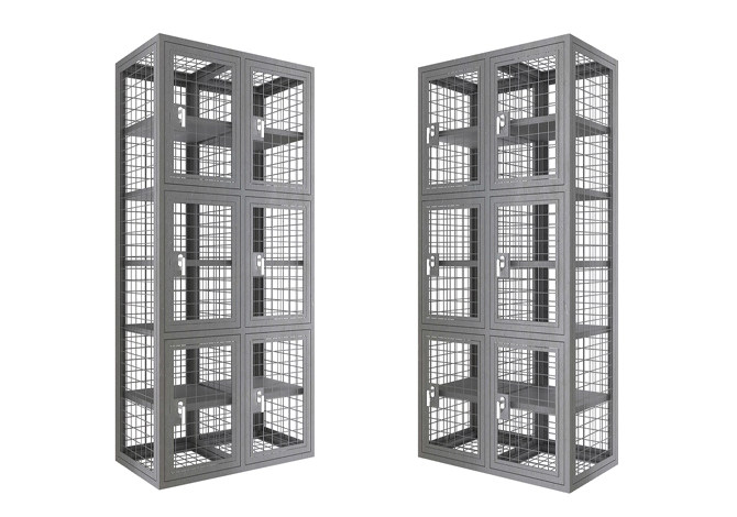 SFS Metal Mesh Locker for Personal Goods or Tools Storage with Six Doors in Black Grey-SFS-MSL-008