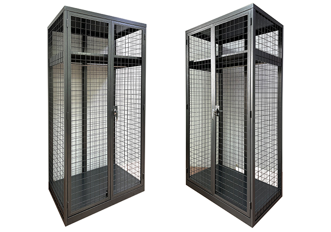 SFS Metal Mesh Locker for Clothes Storage with Two Doors in Black color-SFS-MSL-012