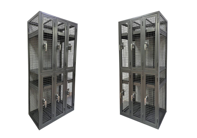 SFS Metal Wire Mesh Locker For Mini Warehouse Storage Goods With Six Doors In Grey SFS-MSL-015