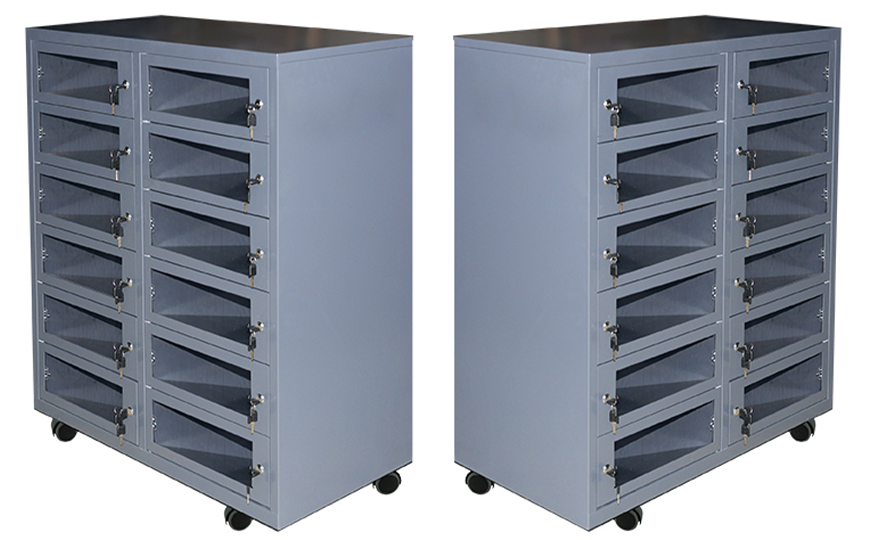 Metal stora cabinet locker for laptop with wheels