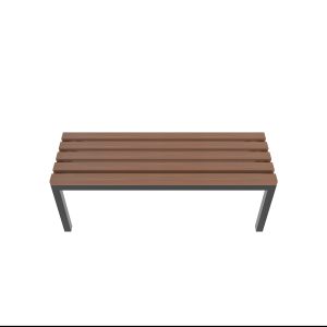 SFS Metal Locker Room Benches With Plastic Wooden Seating Top in Grey SFS-LB-004