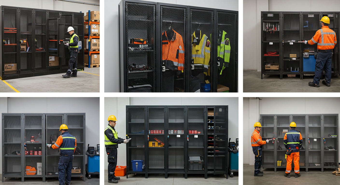 order industrial mesh lockers