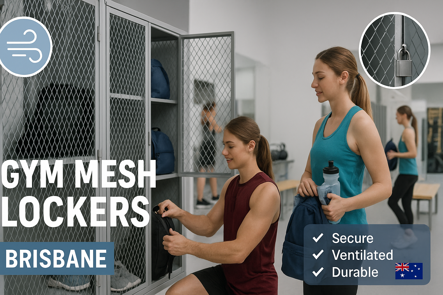 gym mesh lockers Brisbane