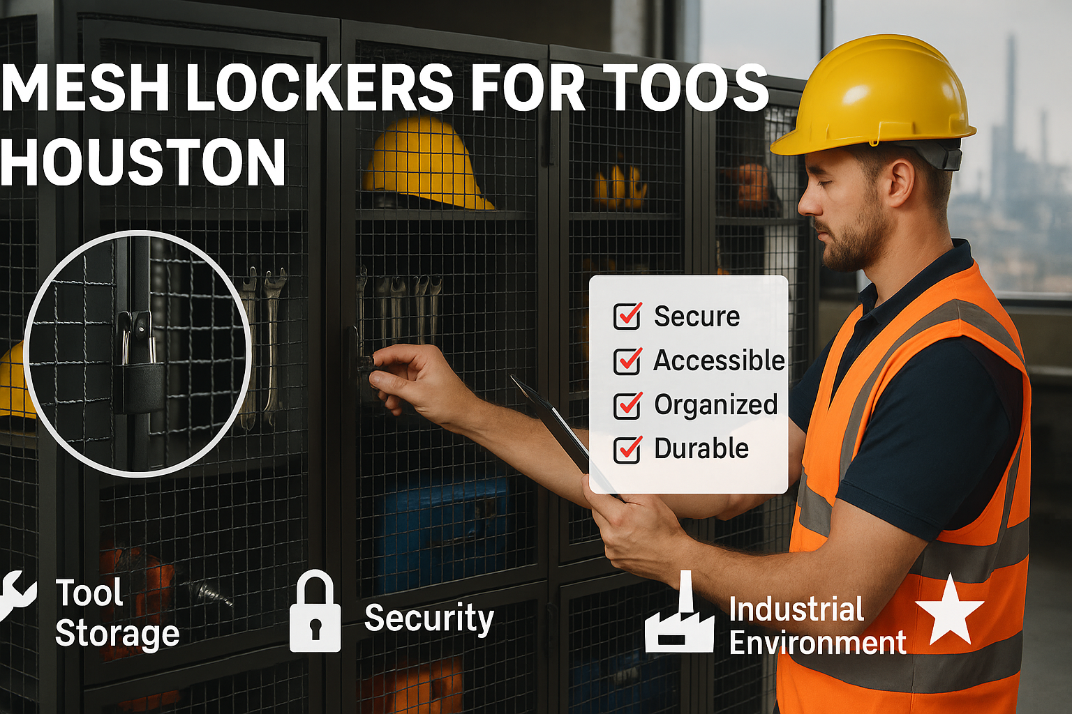 mesh lockers for tools Houston