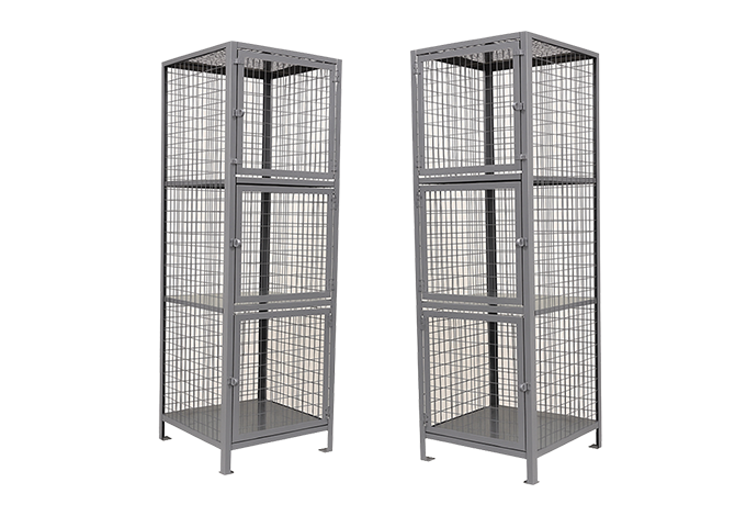 Steel wire mesh lockers with 3 doors