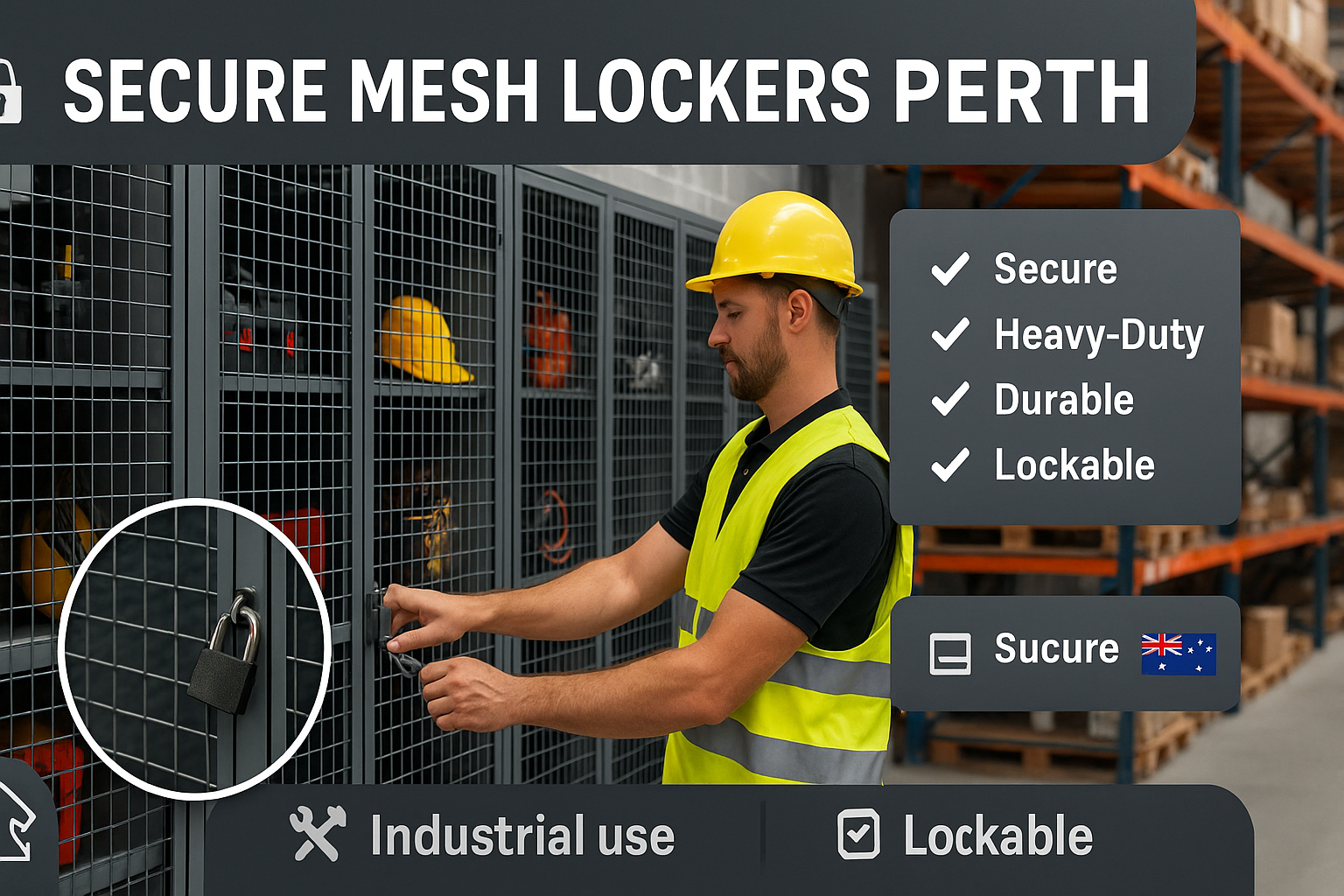 secure mesh lockers Perth