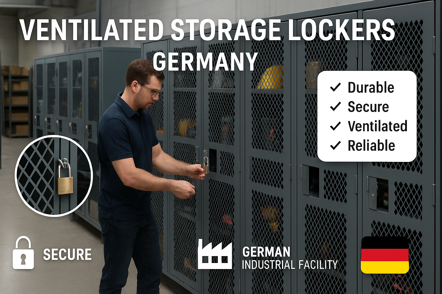 ventilated storage lockers Germany