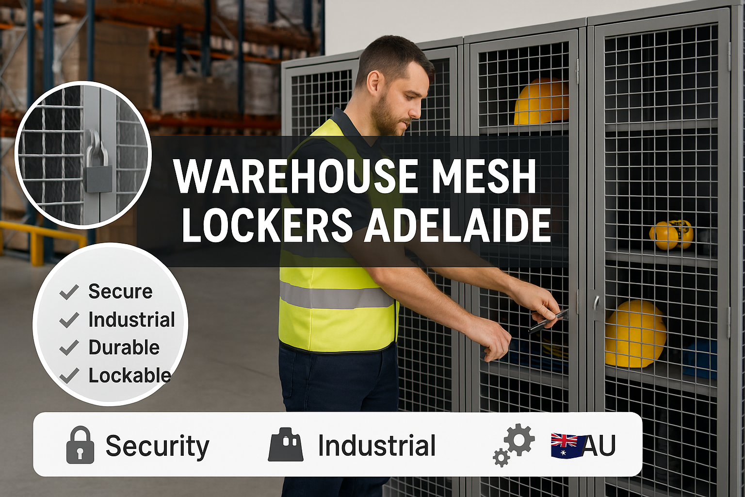 warehouse mesh lockers Adelaide