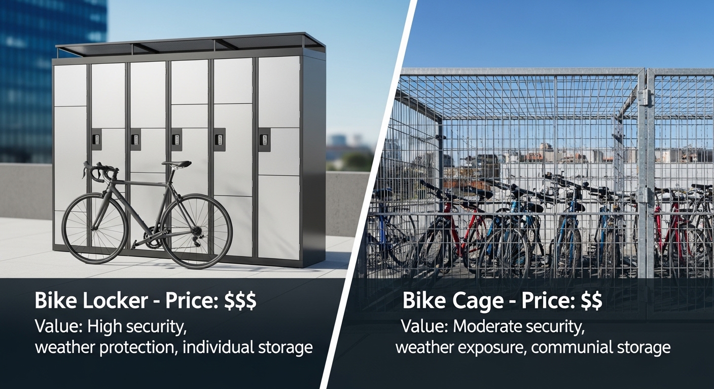 Bike Locker vs Bike Cage Price