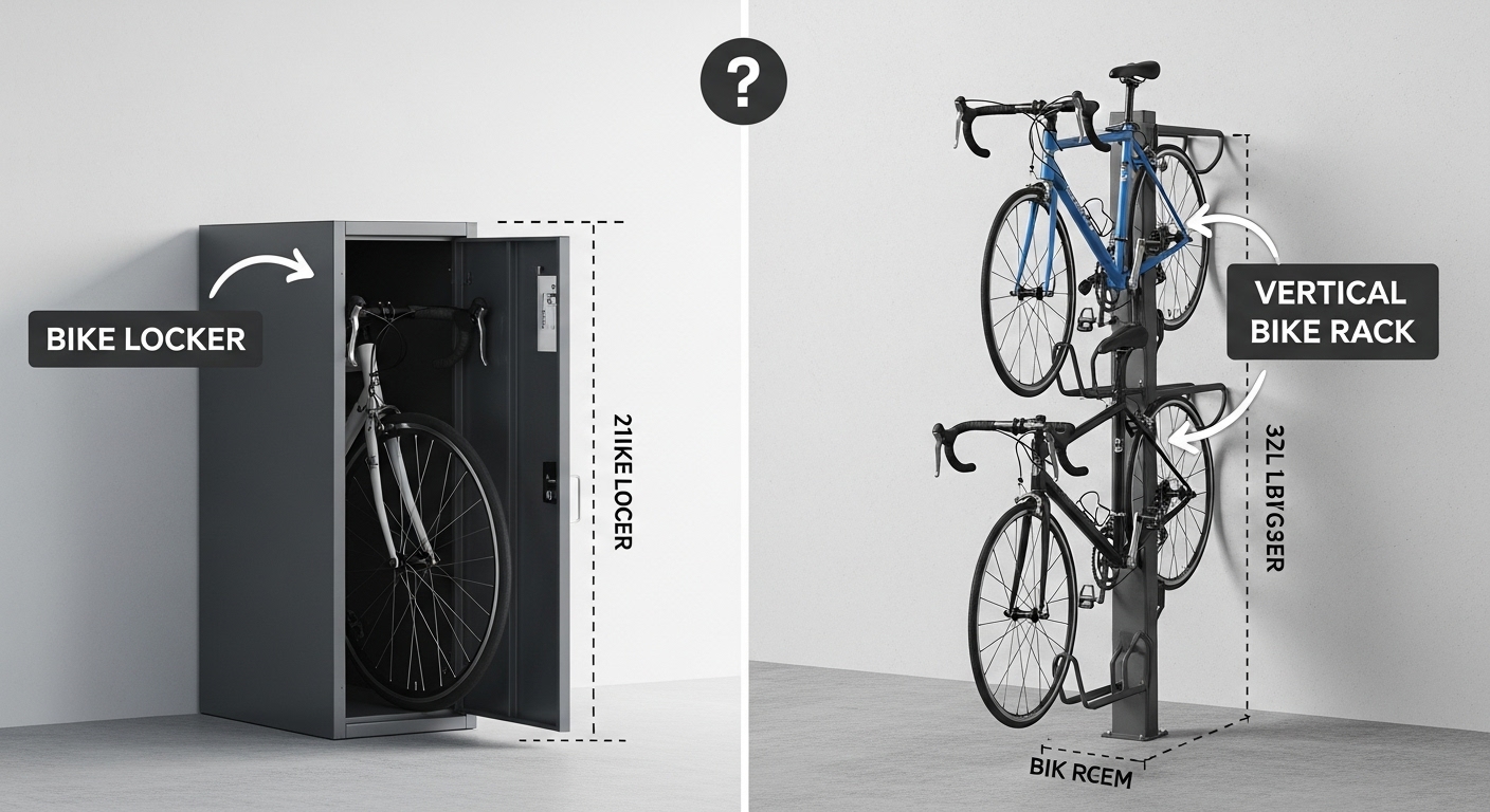 Bike Locker vs Vertical Bike Rack Which Saves More Space