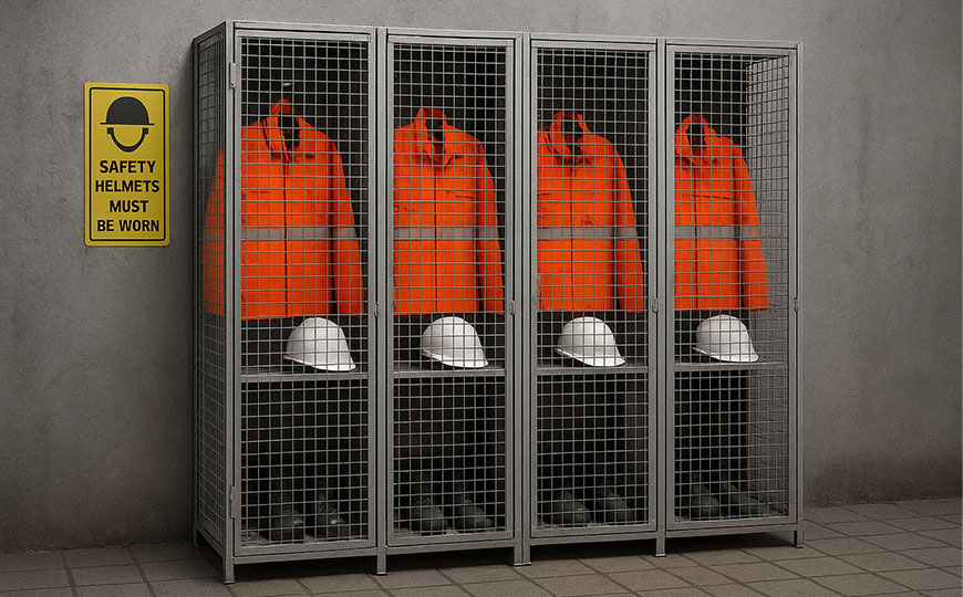 Perforated Mesh Lockers for mines working place.