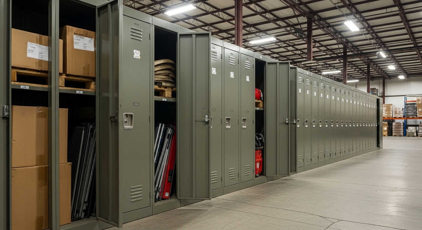 Bulk storage lockers