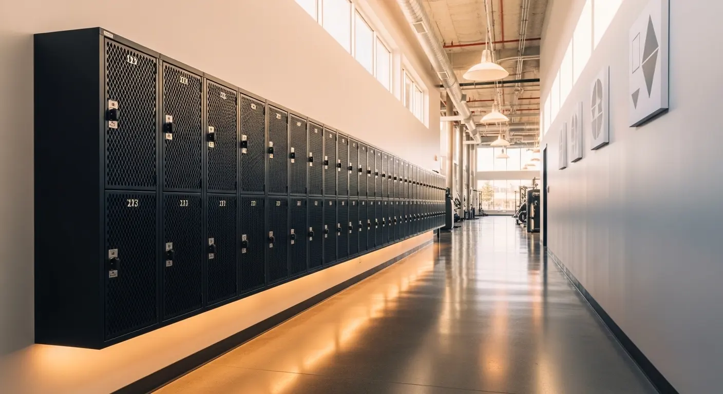 wall mounted mesh lockers