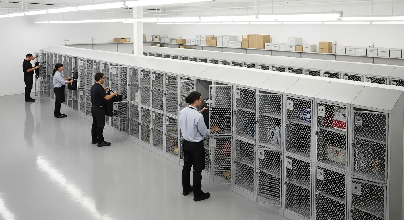 mesh lockers for retail backroom