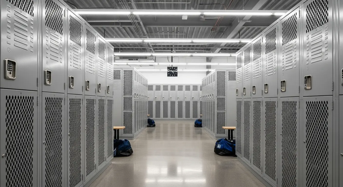 triple tier mesh lockers