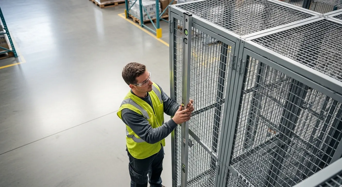 how to install wire mesh lockers