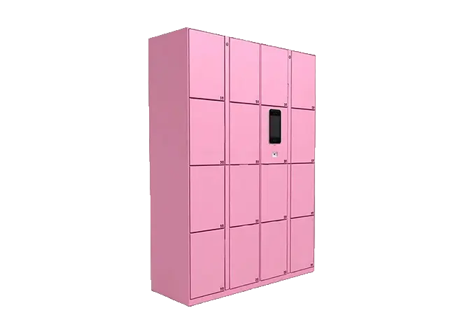 Biometric Face Locker in pink with 8 doors