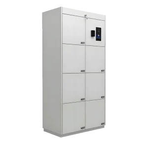Facial Recognition Office Locker in white with 8 doors