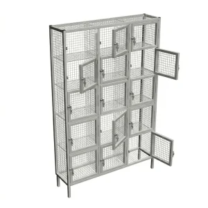 mesh locker with 15 doors