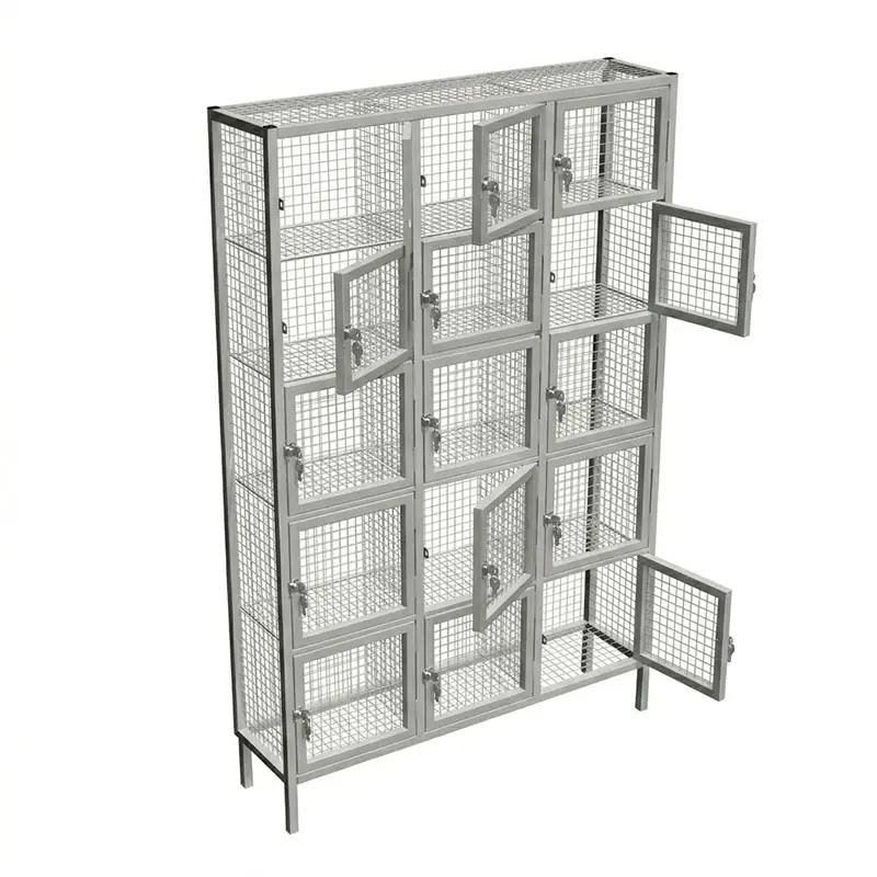 mesh locker with 15 doors