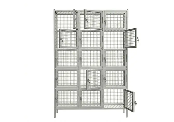 mesh locker with 15 doors