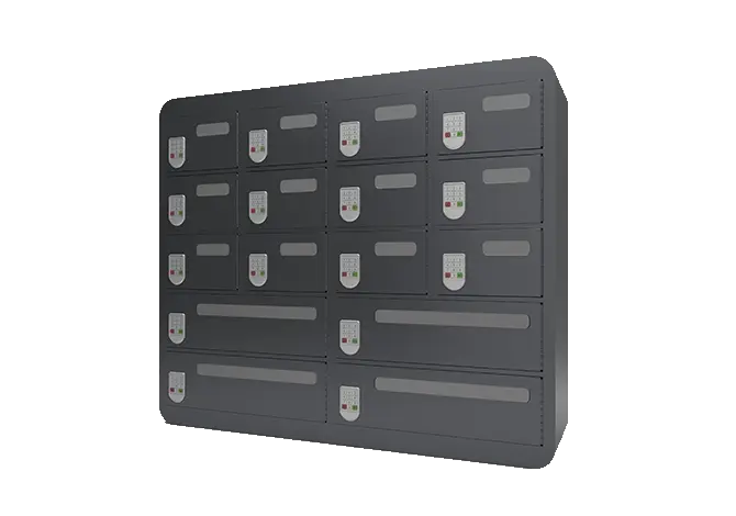 phone lockers in dark with charging16 doors