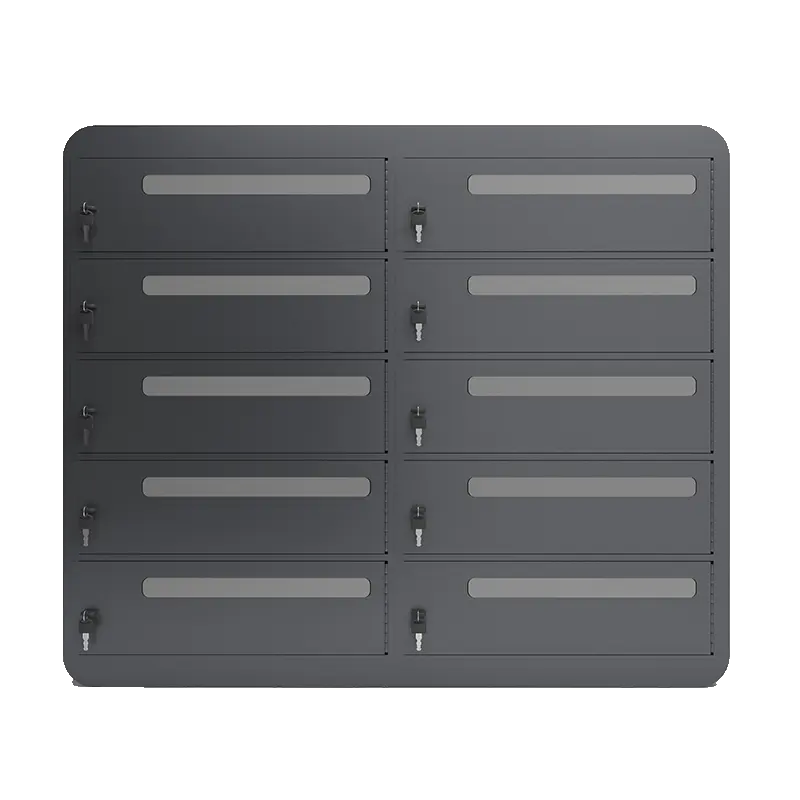 workplace laptop lockers in dark